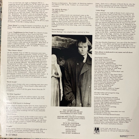Sting - “…Nothing like the Sun” vinyl record - 1987 A&M Records - Picture 2 of 11
